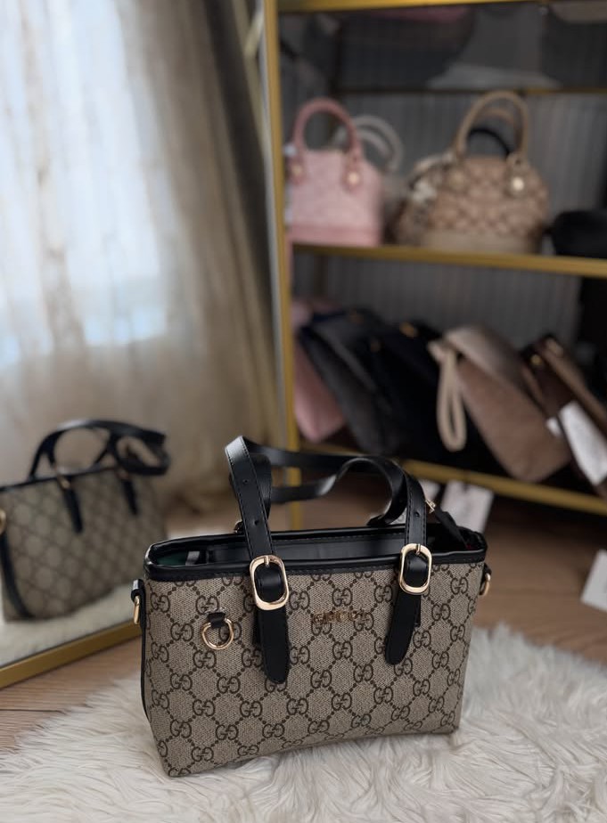 GUCCI GG Monogram Collection · Kahverengi / siyah detaylı · kucuk