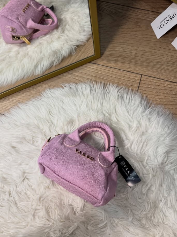 Mini VAKKO Boston Bag · Pembe